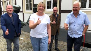 v.l. Stefan Wünsch, Ruth Klaus-Karwisch, Frank Denzol, Reinhold Heß